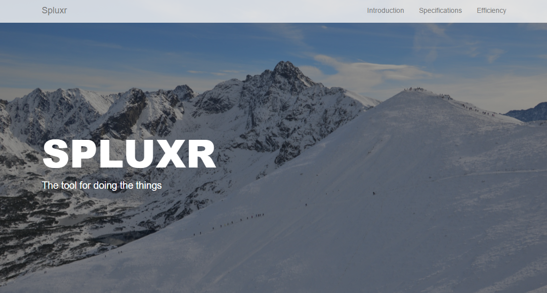 Spluxr front page